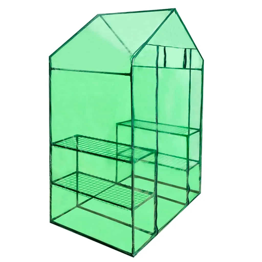 Schönes® Premium Möbel Begehbares Gewächshaus mit 4 Regalen Farbe:Transparentes Grün - Wundervoll zeitlosen Design